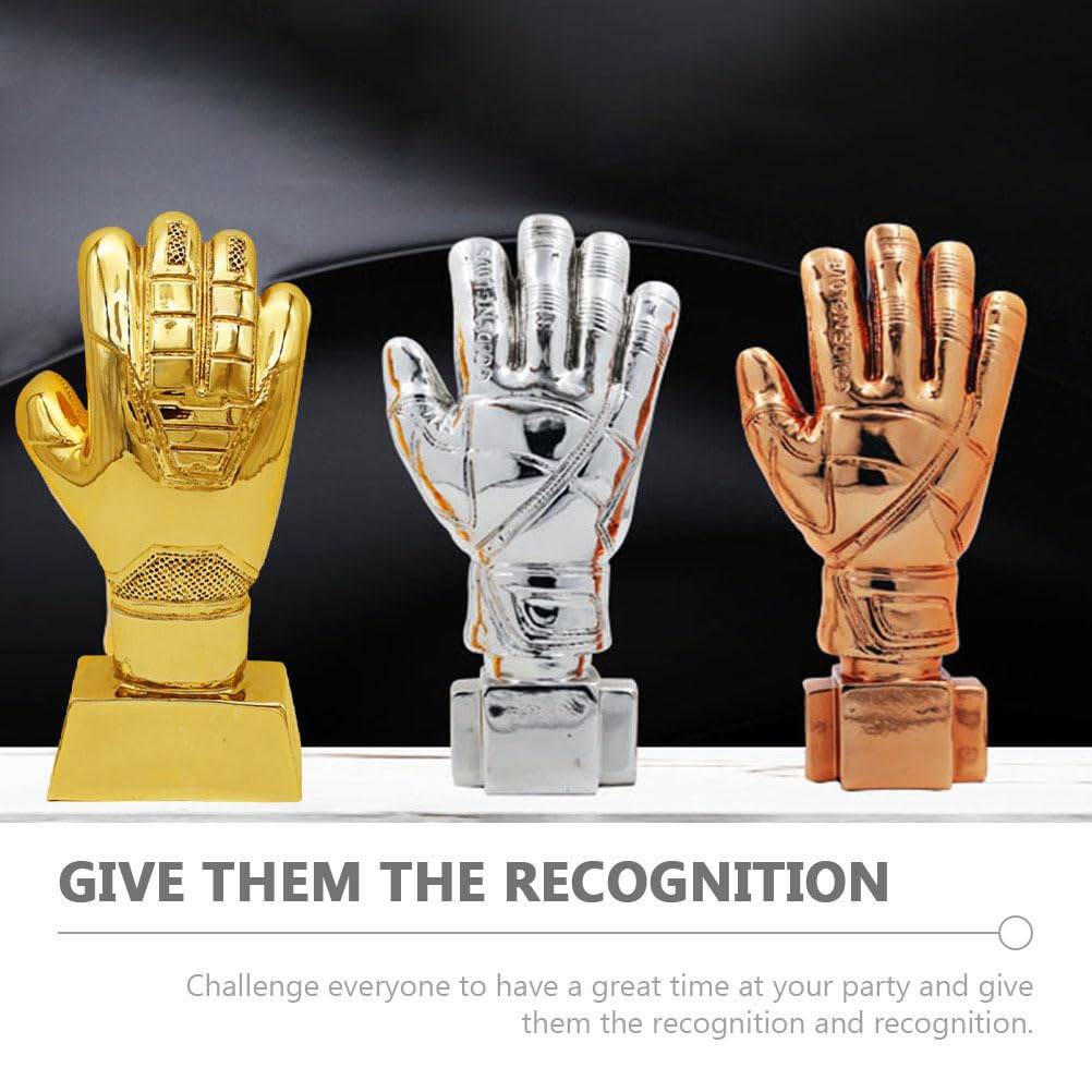 Homoyoyo Trofeo Guanto da Calcio Trofeo Ricompensa d'oro di Coppa Decorativo Accessorio per Portiere Premi e Trofei Bomboniere per Competizioni Sportive Desktop Addominali Domestico Tazza