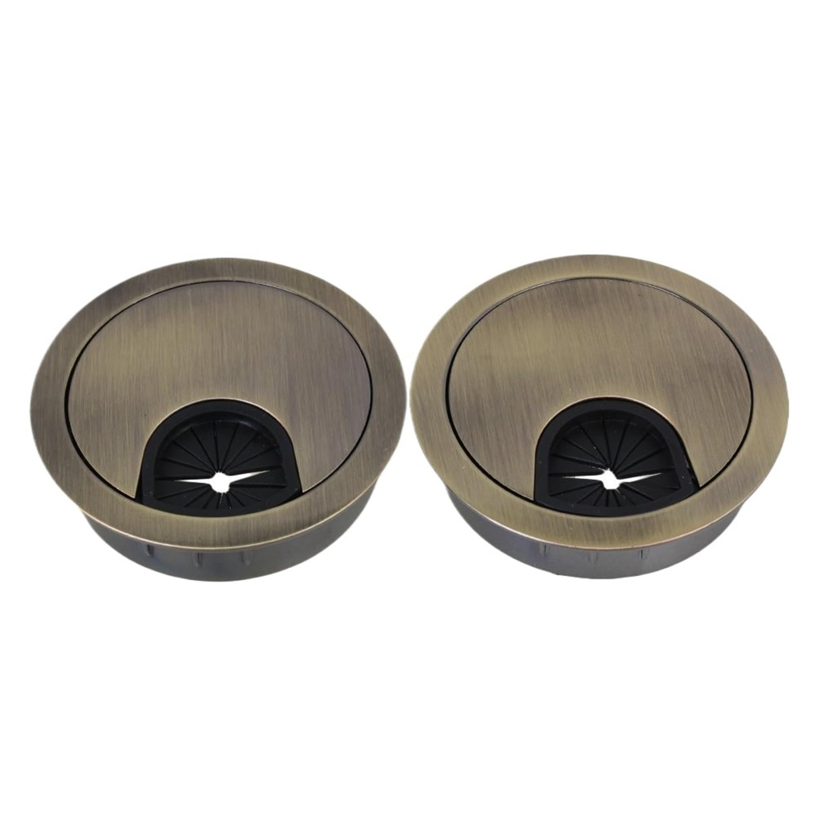 Ghhzml Bronze Cable Hole Cover 2 Piece Zinc Alloy Round Table Hole Cover Wire Outlet Port Computer Pc Desk Cable Grommet 50/53/60/80Mm Line Holder(,53Mm)