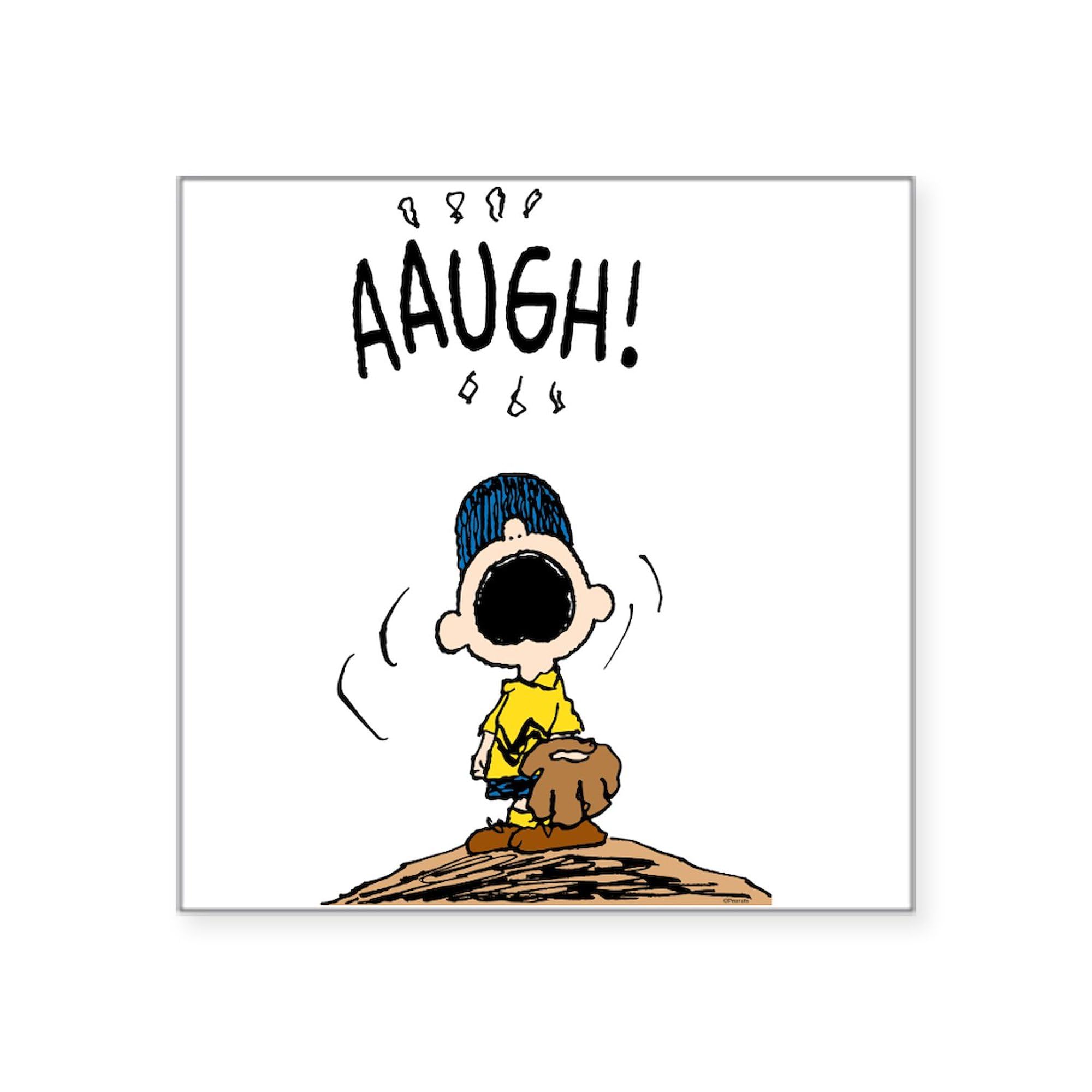 Charlie Brown Square Bumper Sticker - 3x3" Or 5x5", Vinyl, Weather Resistant, For Car, Laptop, Locker