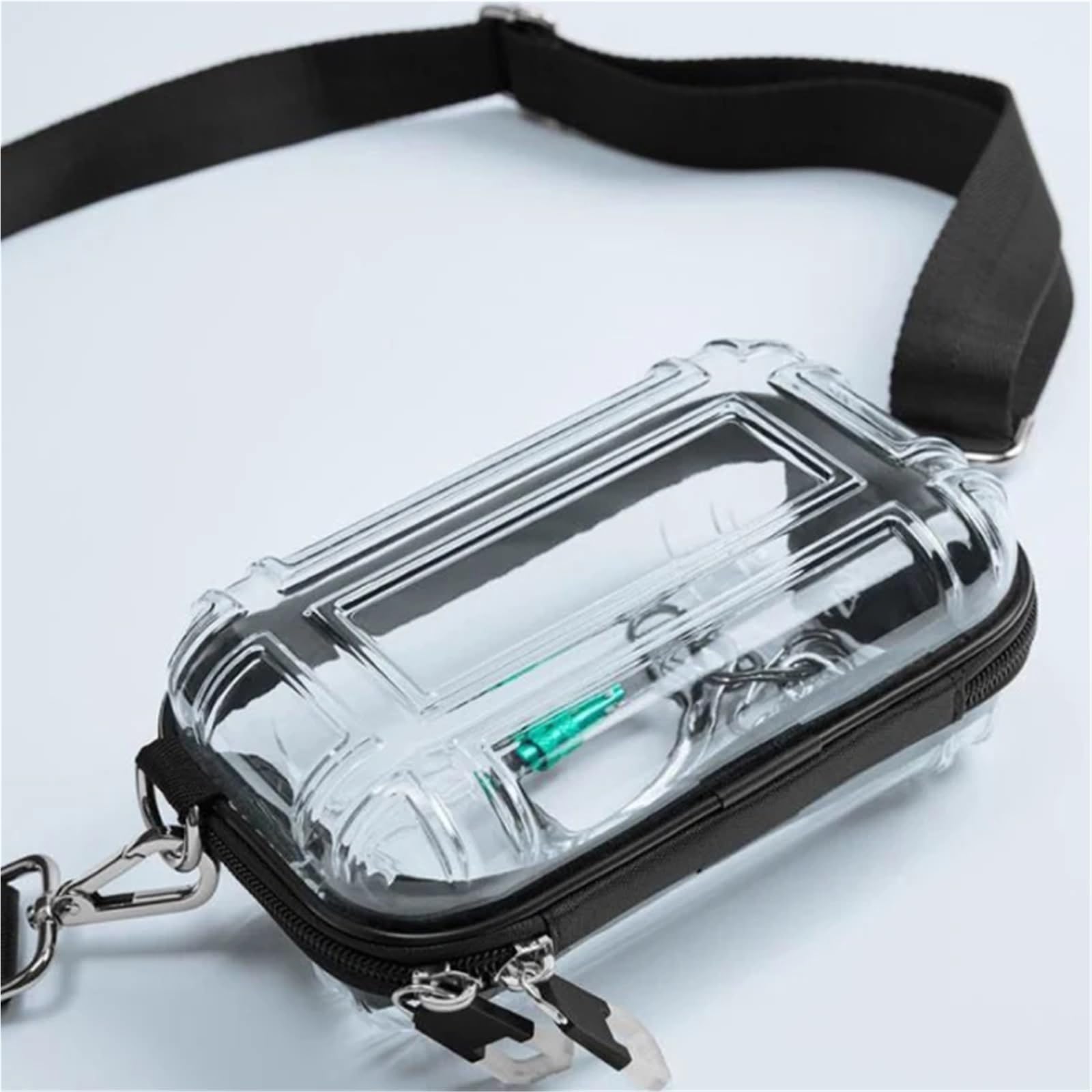 Borsa a tracolla da donna, mini borsa a rigida, custodia viaggio for cosmetici, a mano