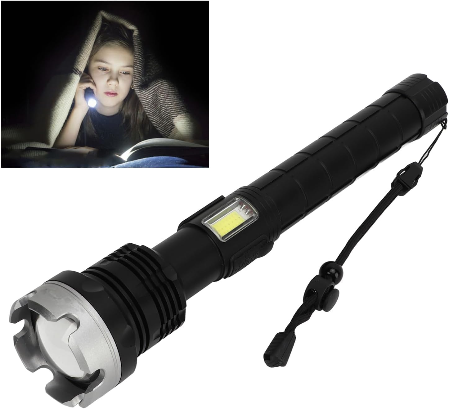 Flashlight, Aluminum Alloy Shockproof Waterproof Wear Resistant Flash Light, 3 Modes Extendable Concentration Versatile Reable Small Flashlights Powerful, for Camping, Travel
