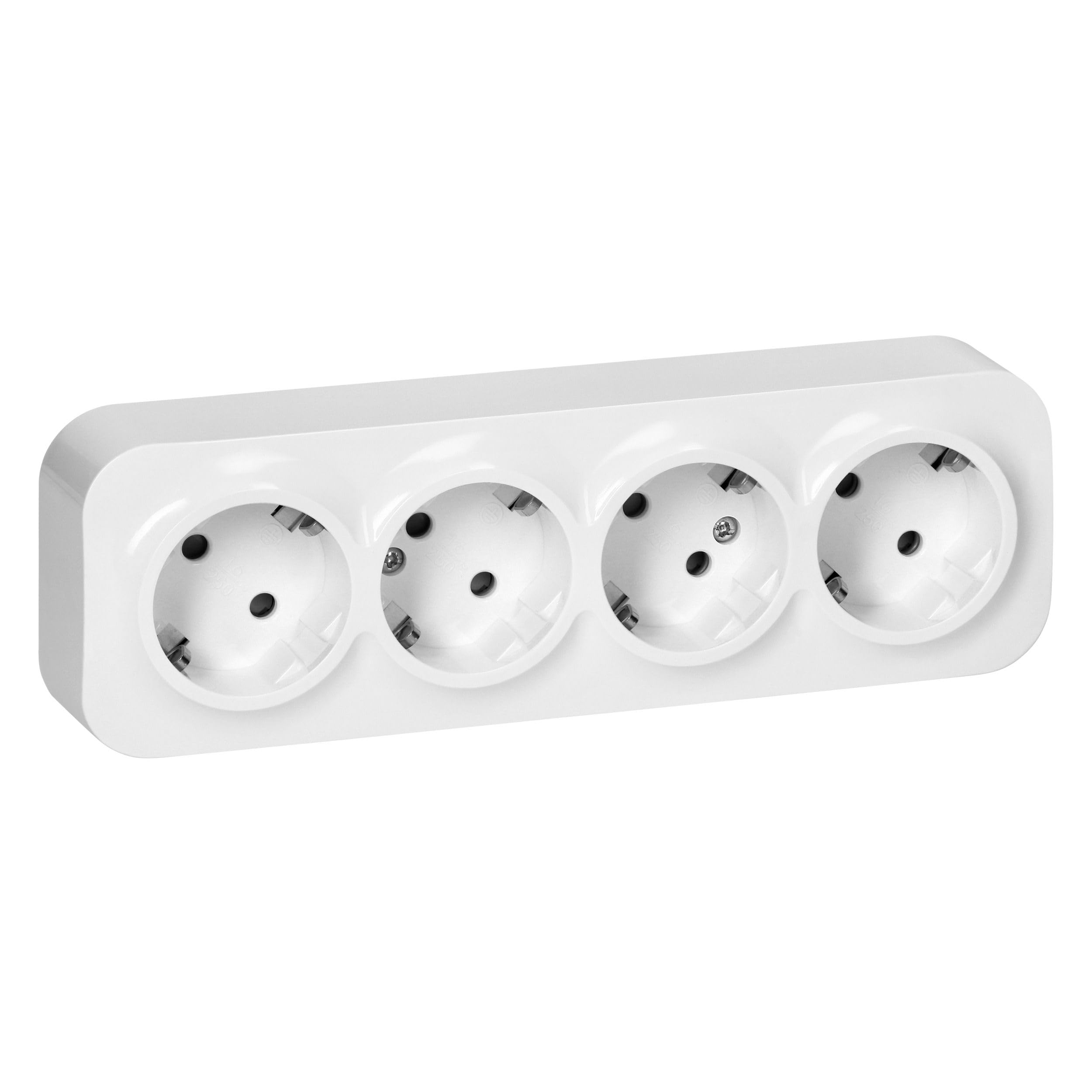 Miratic Steckdose Aufputz Steckdose Wand 2P+Z Schuko IP20 (4 Steckdosen)