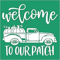 Vista 21 de JAJADO Plantilla de pantalla de seda con texto en inglés "Hello Fall", plantillas adhesivas reutilizables de otoño, transferencia de malla de tiza