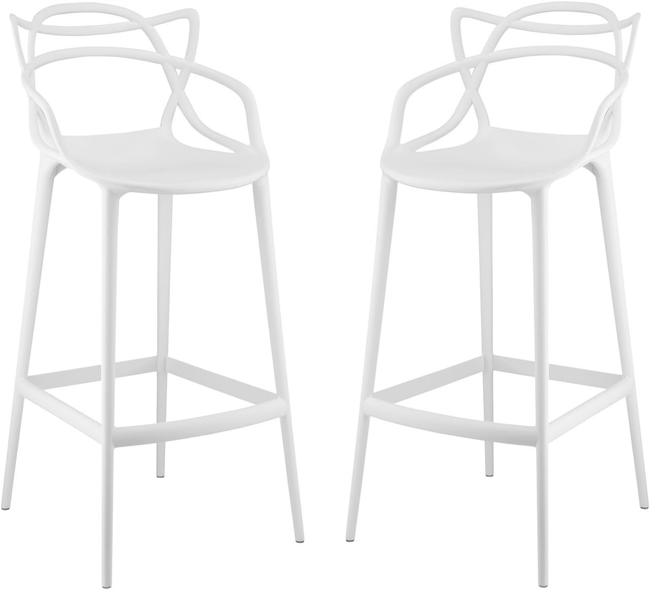 Modway Entangled Bar Stool (Set of 2), White