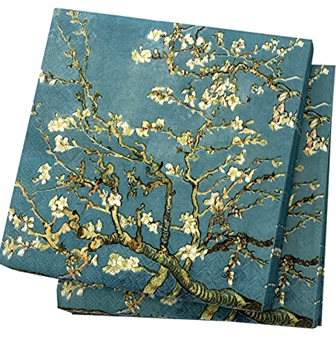 20-Ct 13X13 Almond Decorative Napkins For Decoupage Floral Napkins For Mother's Father's Day Pretty Flower Napkins Fall Thanksgiving Paper Floral Lunch Dinner Cocktail Napkins Beautiful Paper Napkins #TOP6