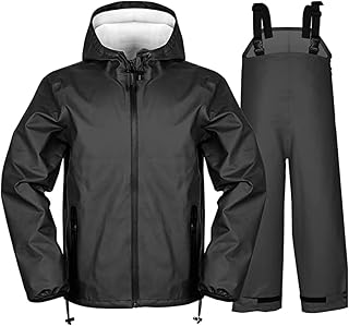 Traje De Lluvia Para Hombre Impermeable Chaqueta Con Capucha Pantalones De Lluvia Exterior Cintas Reflectantes Para Deportes Al Aire Libre, 100% Impermeable, Transpirable (Color : Black, 32-33, 343