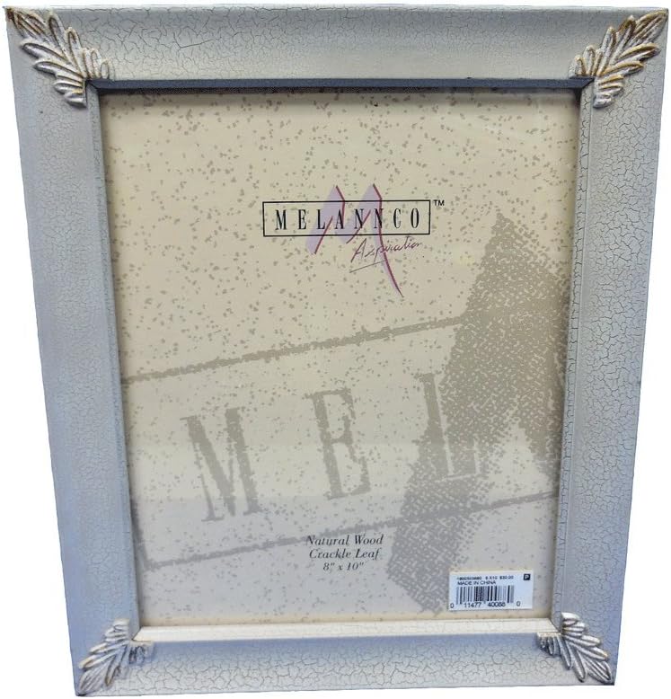 Melannco 8 x 10 Inch Natural Wood Crackle Leaf Wall or Table Top Photograph Picture Frame