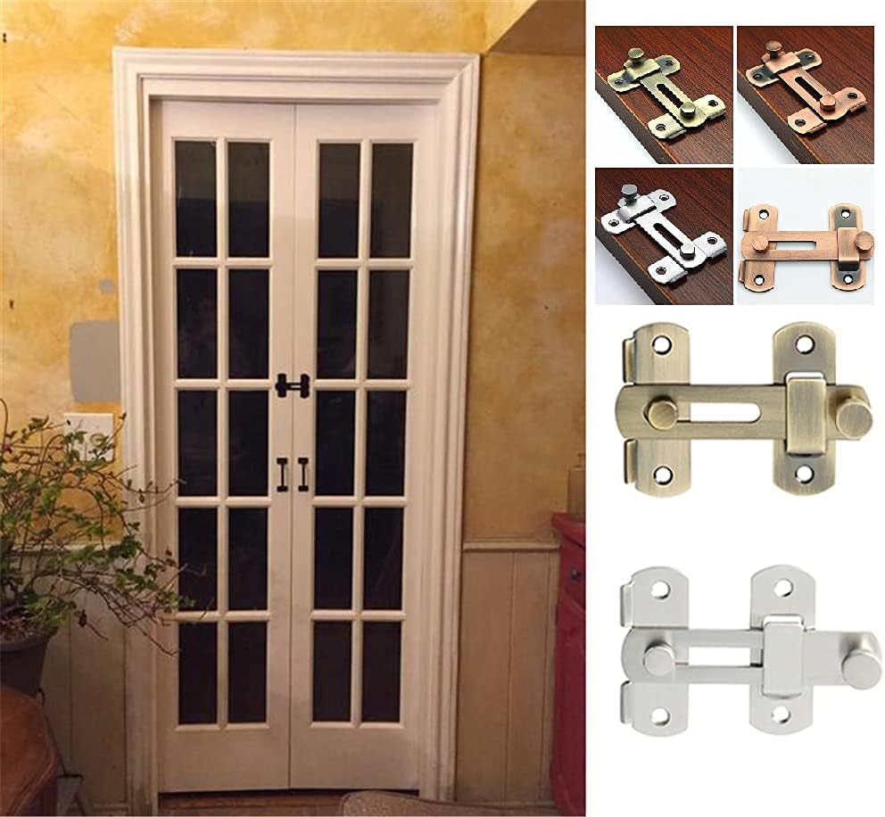 2pcs 304 Stainless Steel Flip Latch Gate Latches Door Latch Barrel Bolt with Screws for Doors Buckle Bolt Sliding Lock Hardware (Red Bronze)