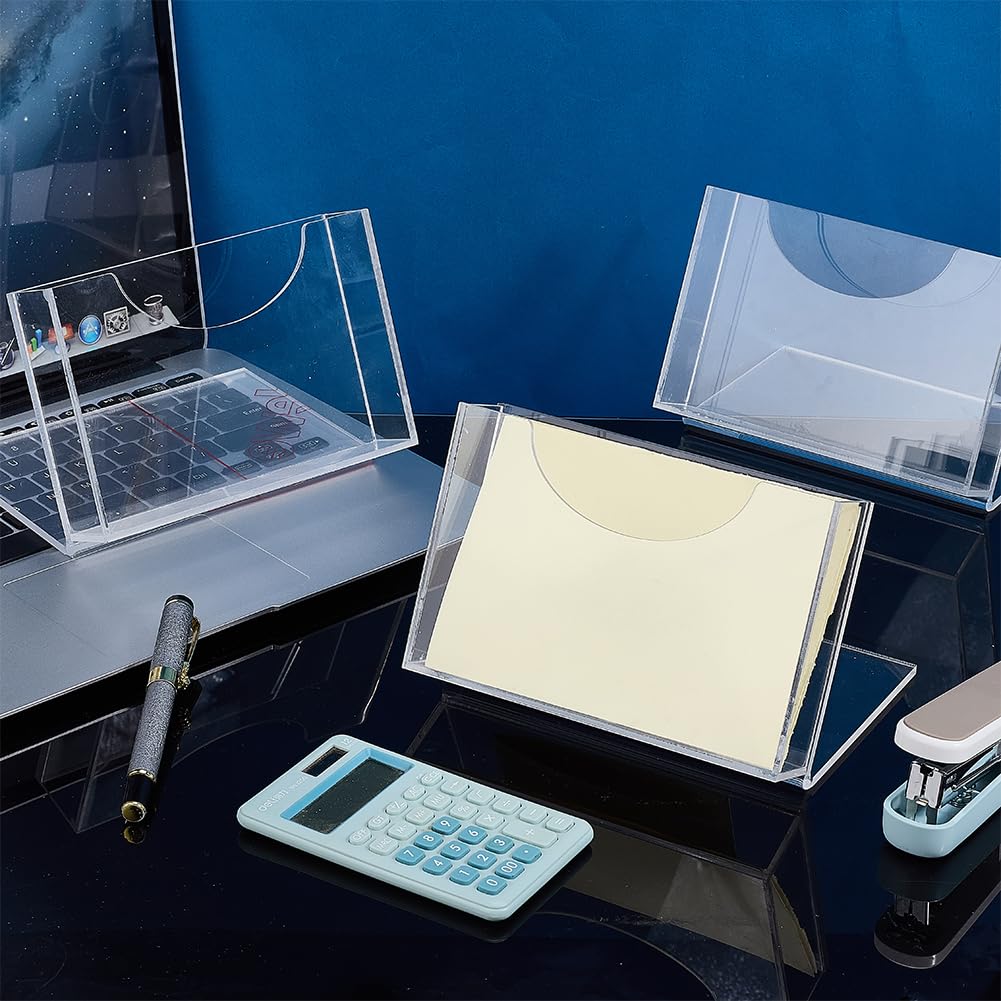 OLYCRAFT 6pz Espositore per Biglietti Trasparente Porta Cartoline In Acrilico 10.7x15.6cm Porta Brochure per Cartoline per Biglietti Organizzatore per Scrivania Tavolo per Casa Ufficio Menu