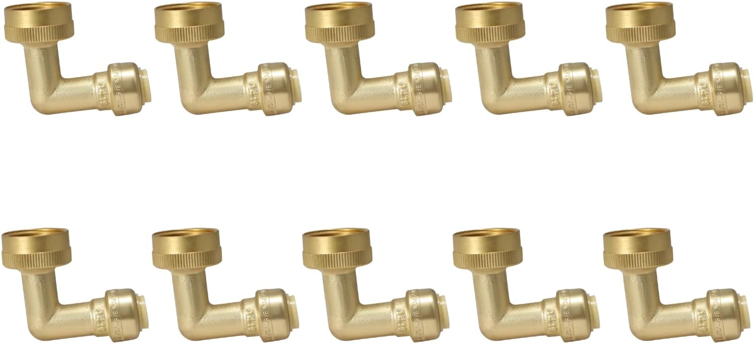 XFITTING 10-PACK Elbow Dishwasher Connector | 1/4" Push Fit x 3/4" Dishwasher