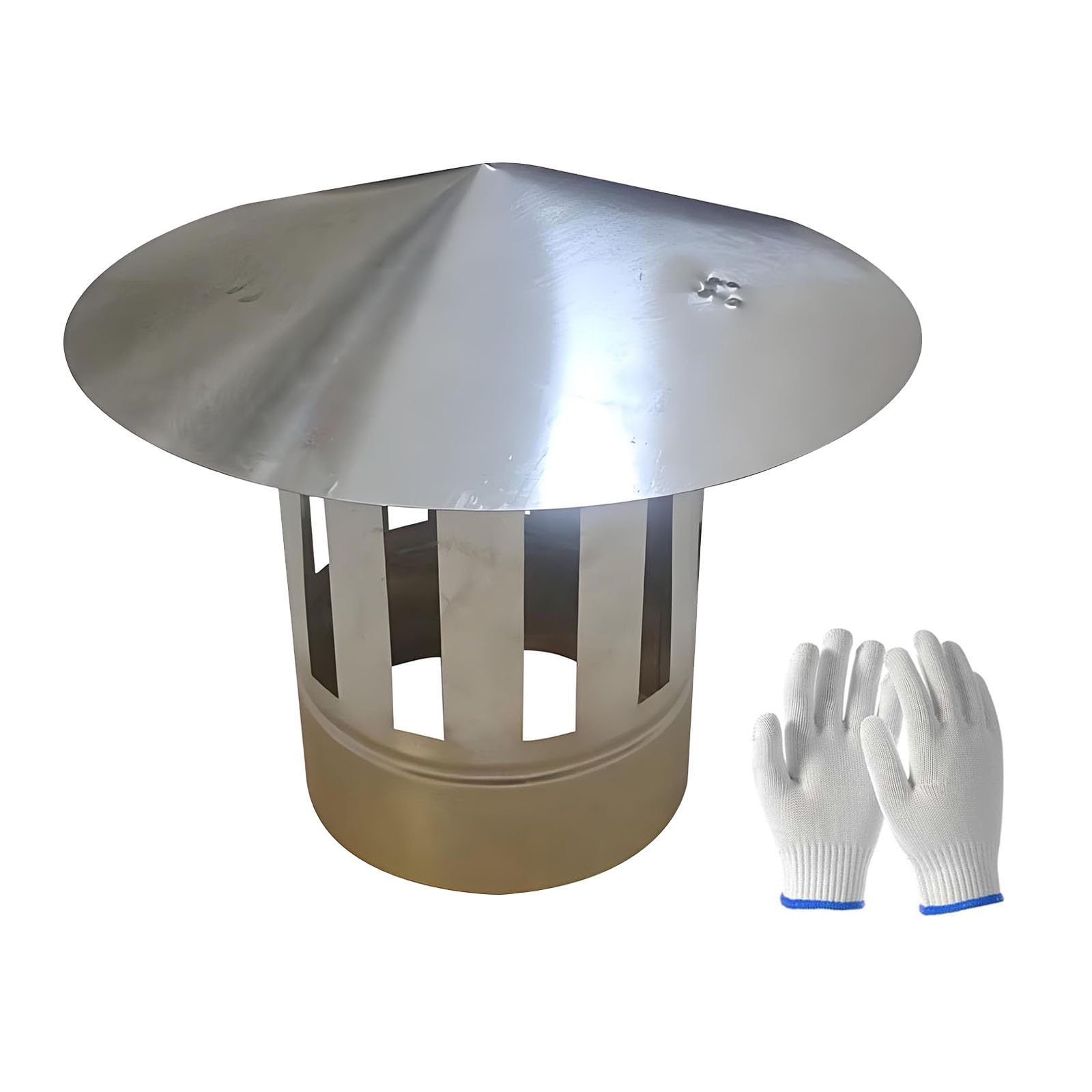 Chapeau de cheminée en acier inoxydable avec grille de toit