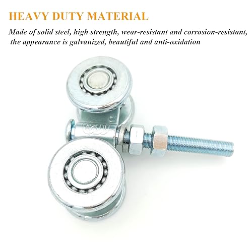 Miniatura 5 de 2 unids ruedas de rodillos de pista Heavy Duty Trolley Asamblea Rodillos silenciosos Rueda Estable Carro de rodillos soldados usado para granero