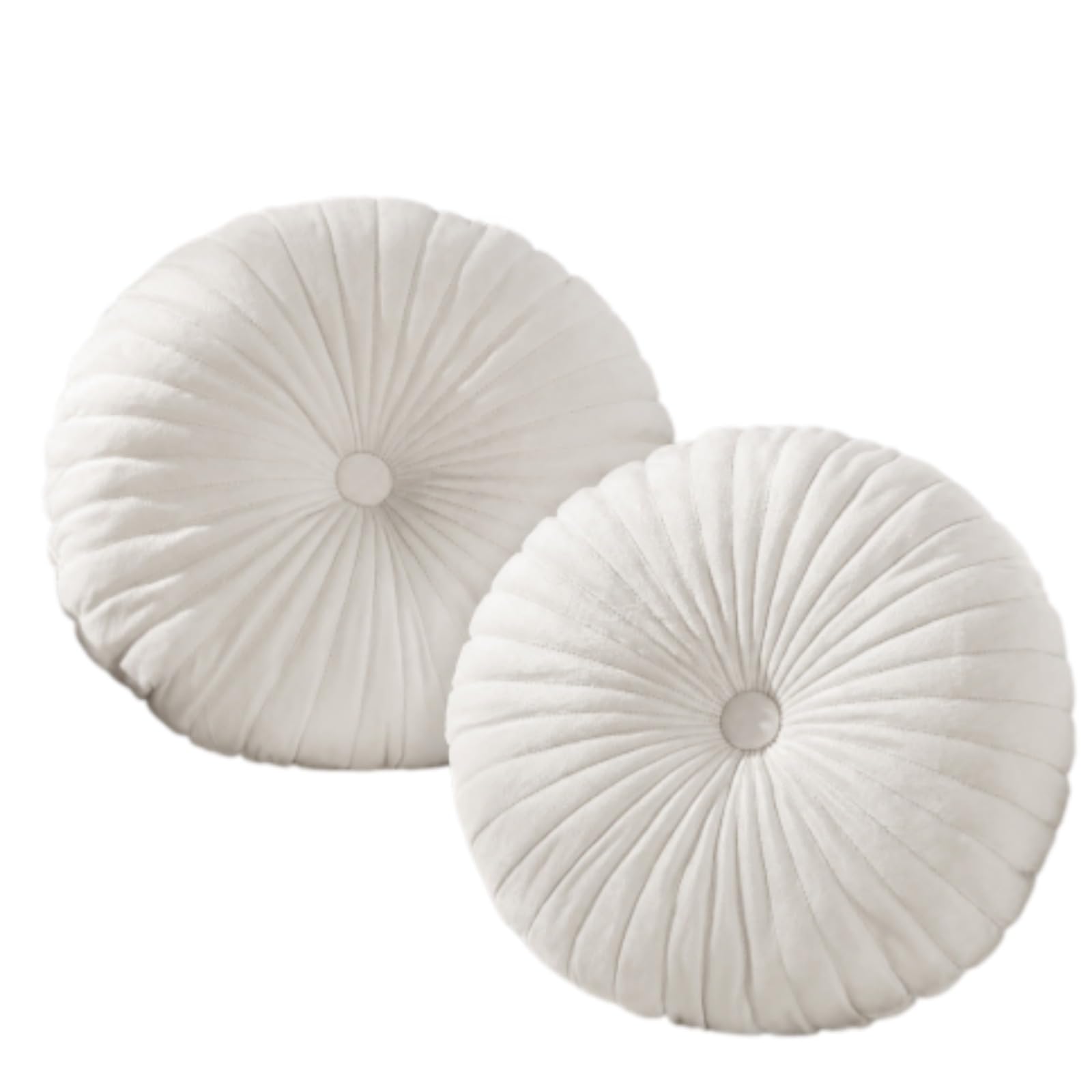 2Pcs Velvet Round Pumpkin Throw Pillows with PP Cotton Filling, Cushions
