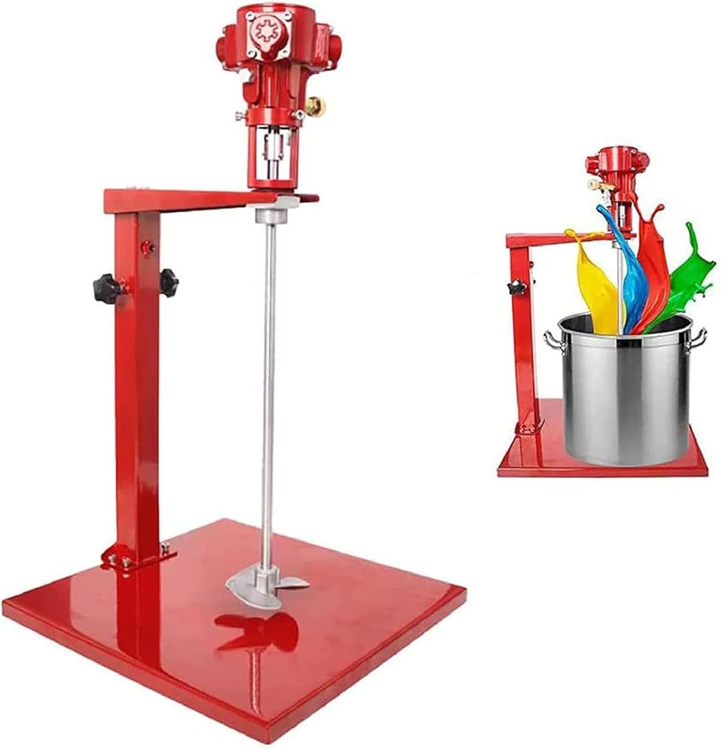 5 Gallon Pneumatic Paint Mixer Machine Ink Coating Mixing Tool, Stainless Steel Agitator, Diameter 10CM, 1500-2600rmp Desktop Vertical Air Agitator