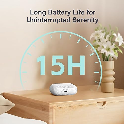 Miniatura 4 de ANJANK Mini máquina de ruido blanco de viaje para adultos, máquina de sonido portátil, 20 sonidos relajantes, batería potente, volumen de 30