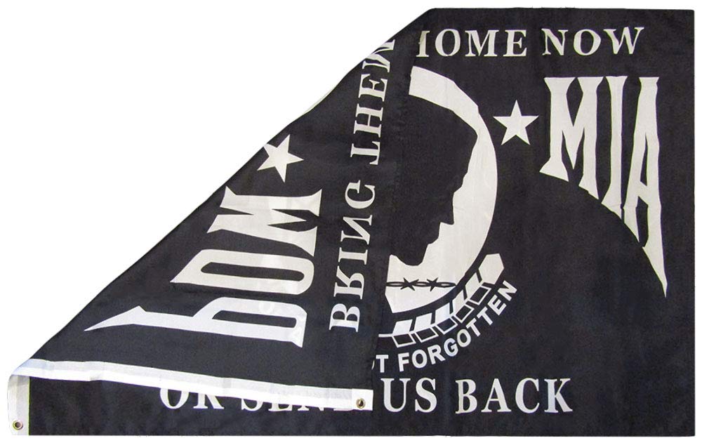 Bandiera Americana POW/MIA 3x5 Ft 3 Pezzi | Mai Dimenticati, In Poliestere Per Esterno