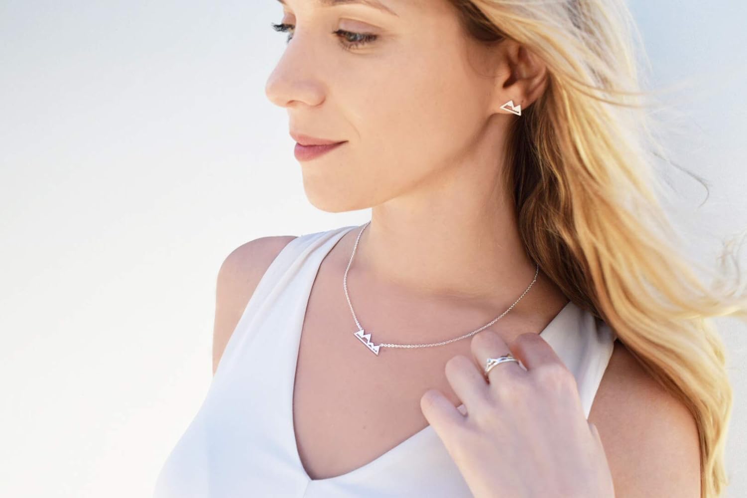 Altitude Boutique Snowy Mountain Necklace for Women Nature Lovers, Skiers, Hikers Campers (Gold, Silver, Rose Gold) - Image 2