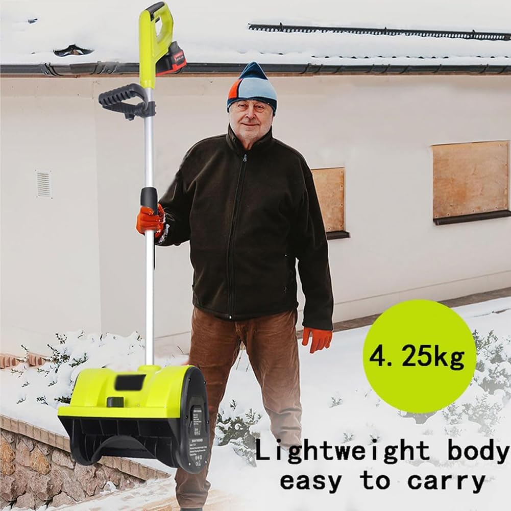 1200W Electric Snow Blower, 36×16cm Snow Removal Tool, Rechargeable Shovel Snow Thrower with 4.0Ah Li-ion Battery & Charger, Outdoor Snow Clearing Artifact (TwoBatteries)