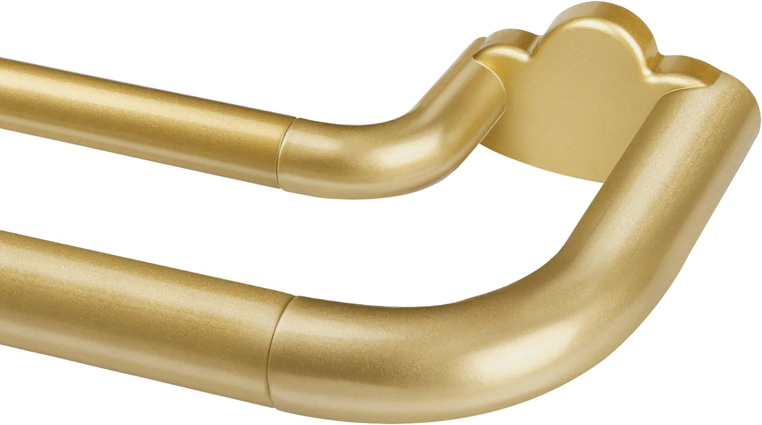 double curtain rods 48 to 84 inches, hotozon blackout double curtain rods for windows 36 to 80 inches (3-6.6 ft), 6/8 inches wrap around room darkening telescoping drapery rod, gold gold 48-84"