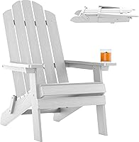 Vista 15 de MXIMU Silla Adirondack plegable para exteriores: fácil de montar y cómodas sillas Adirondack, juego de 2 sillas de plástico compuesto para todo tipo
