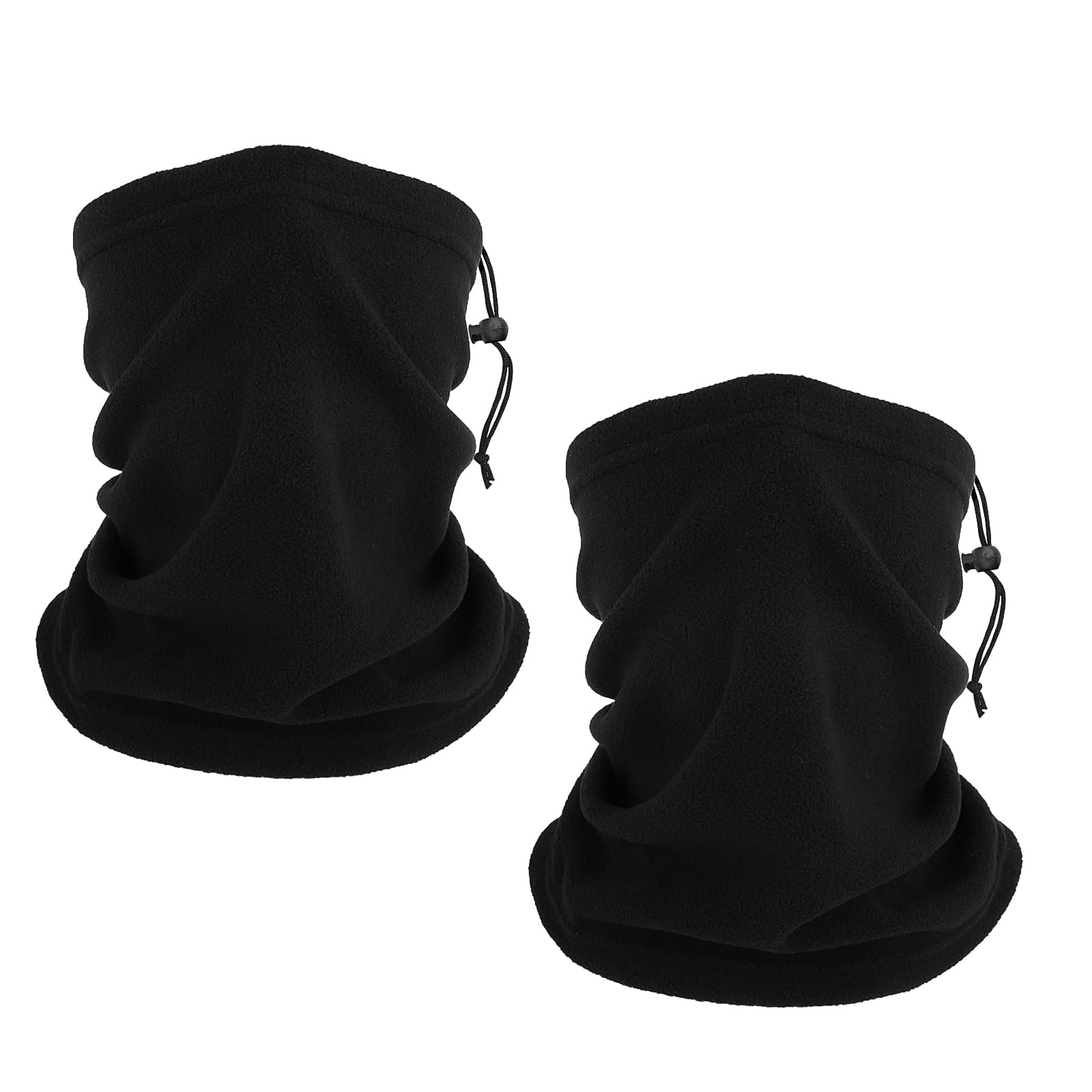 COMNICOWinter Neck Gaiter Face Cover, 2PCS Adjustable Cotton Fleece Breathable Classic Scarf Ski Mask Thermal Sleeve Warmer, Outdoor Hijab Neck Liner Hat for Men Women, Black