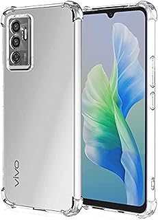 جراب حماية شفاف مضاد للصدمات من السيليكون والبولي يوريثين المقاوم للحرارة مع واقي كاميرا وزوايا مقاومة متوافق موبايل فيفو V23e جوريلا -