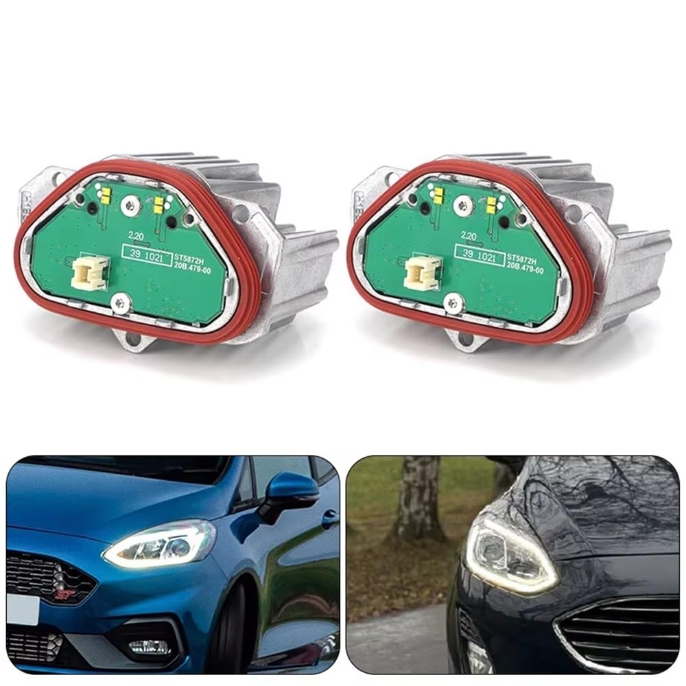Modulo Faro Compatibile Con Ford Per Puma Per Transit Per Custom Per Fiesta Modulo Luci Diurne DRL 12V Bianche(2x Light Module)