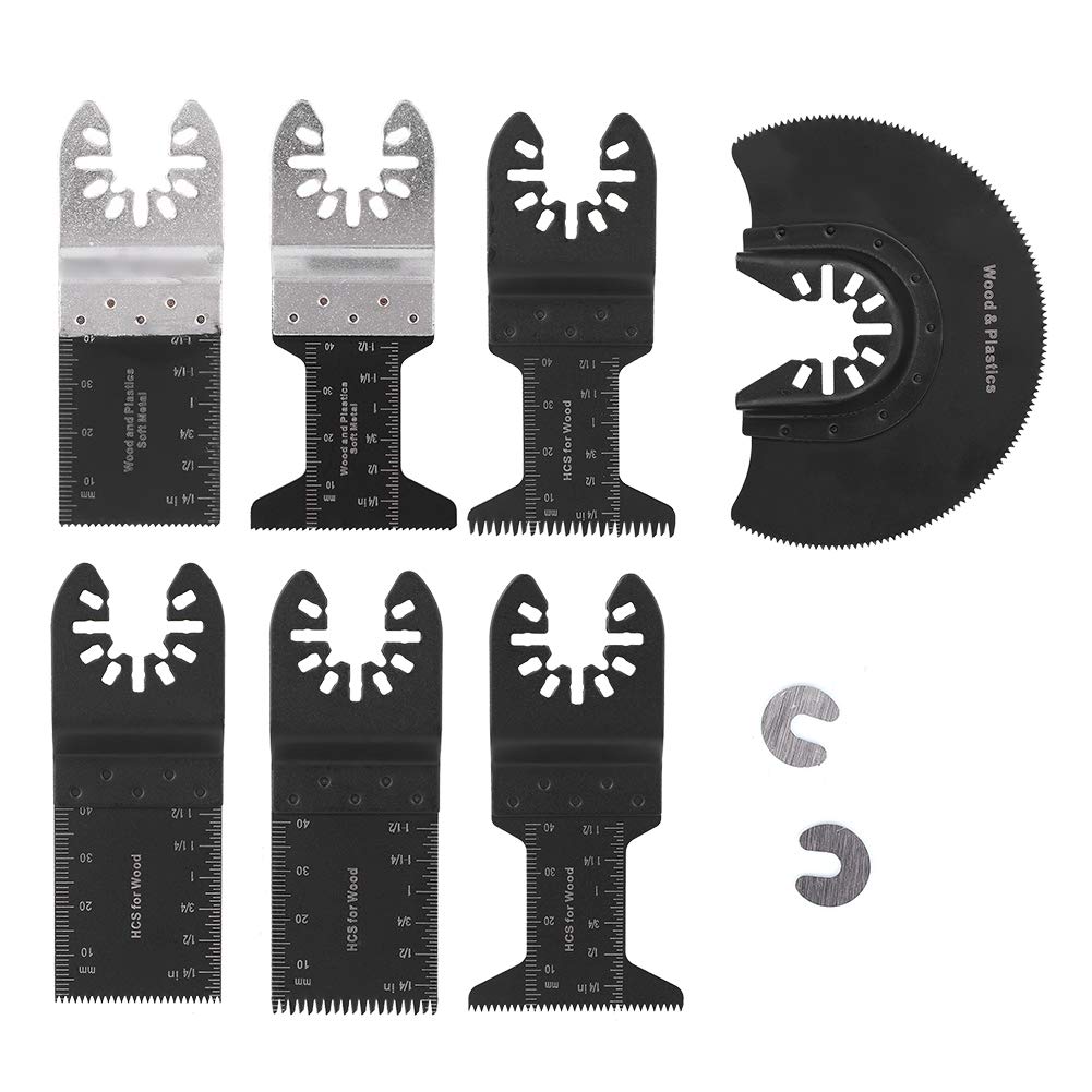 52 Hojas de Sierra Oscilantes, Kit de Accesorios Multiherramienta de Acero de Alto Carbono con Orificio Universal para Corte de Metal de Plástico de Madera