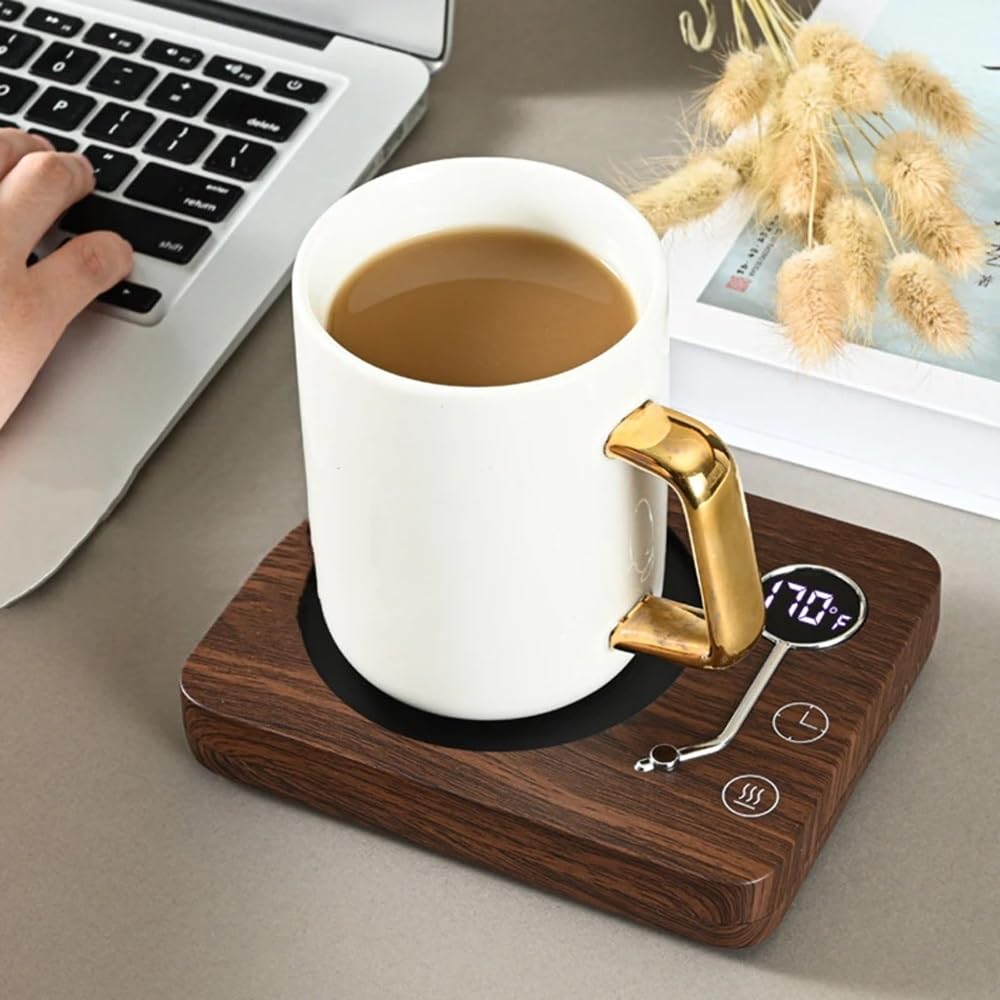 Calentador de tazas de café, calentador de tazas de café con 3 ajustes de engranajes y función de apagado automático de 4 horas para uso en la oficina y el hogar, calentador de bebidas