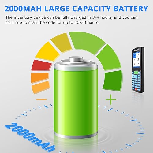 Miniatura 5 de Escáner de inventario, escáner de código de barras inalámbrico portátil 1D escáneres de código de barras de mano para colector, dispositivo de