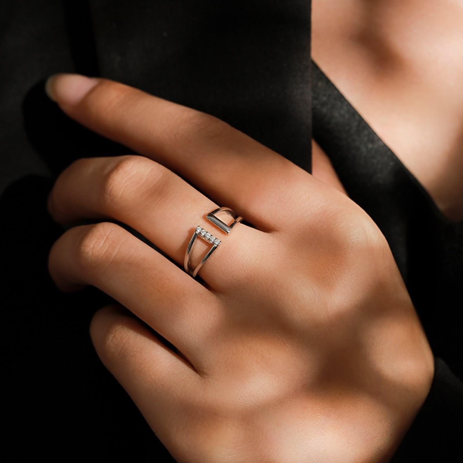 Anillo de boda, anillo de compromiso con diamante plata platino 950 tamaño 61 (19.4) mejor novia regalos