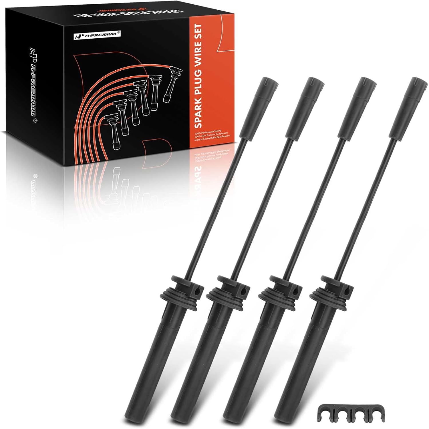 A-Premium Ignition Spark Plug Wires Set of 4 Compatible with Chrysler Cirrus Sebring 2001-2006, PT Cruiser 2001-2010, Voyager 2001-2003 & Dodge Caravan Neon Stratus