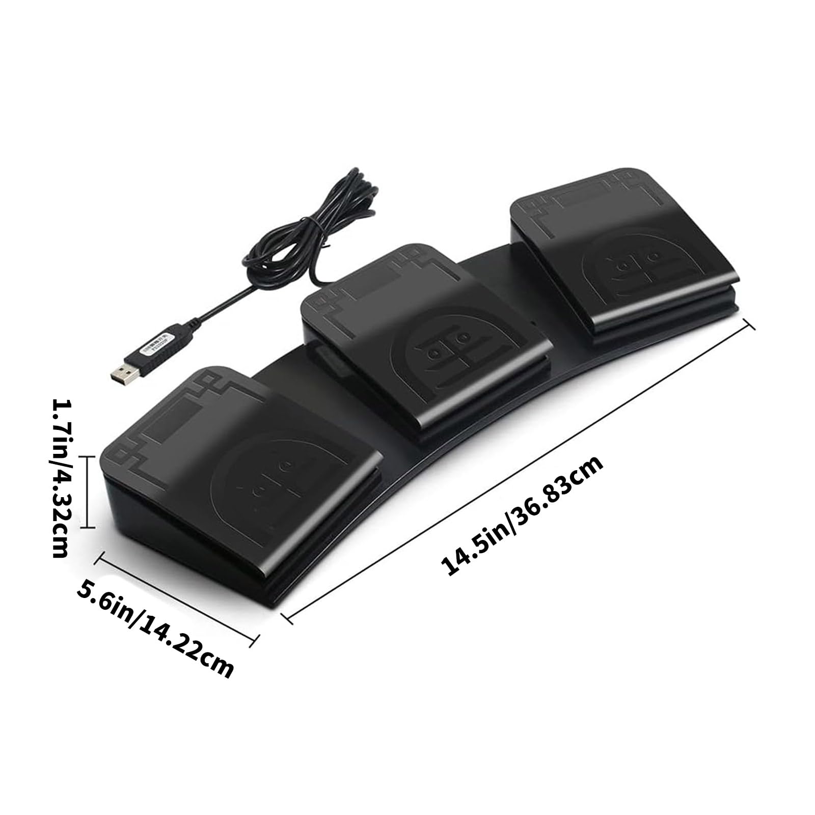 Interruttori a pedale triplo USB personalizzabili per configurazioni di gioco, apparecchiature e automazione della tastiera USB triplo pedale per PC