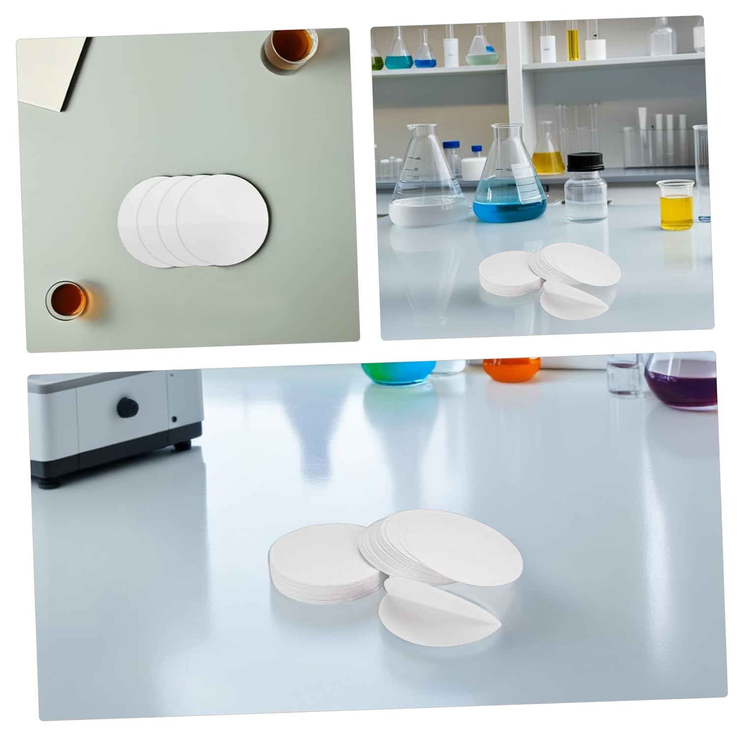 300pcs Fast Qualitative Filter Paper Circles for Chemistry Lab