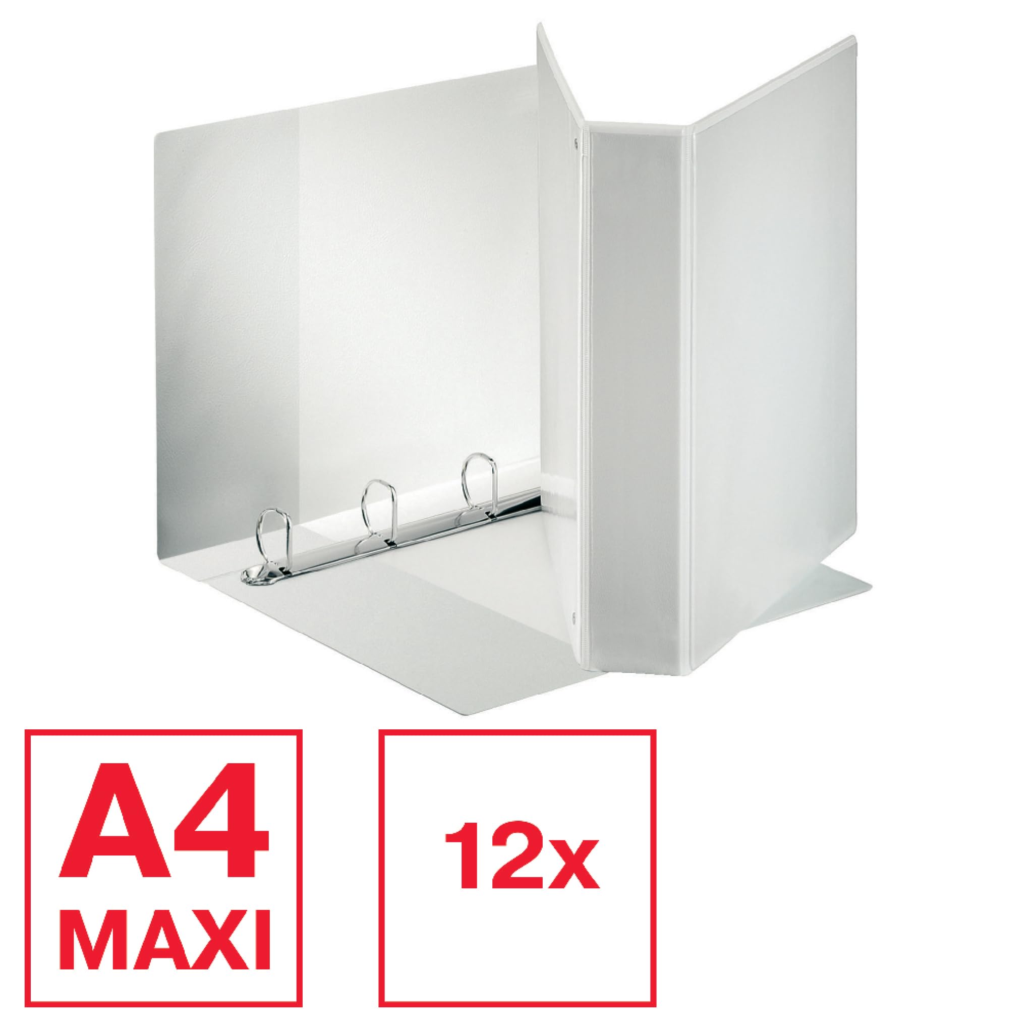 Raccoglitore personalizzabile Display - 4 anelli a D 50 mm - dorso 7,1 cm 22x30 cm - bianco - Esselte - Conf. 12 Pezzi