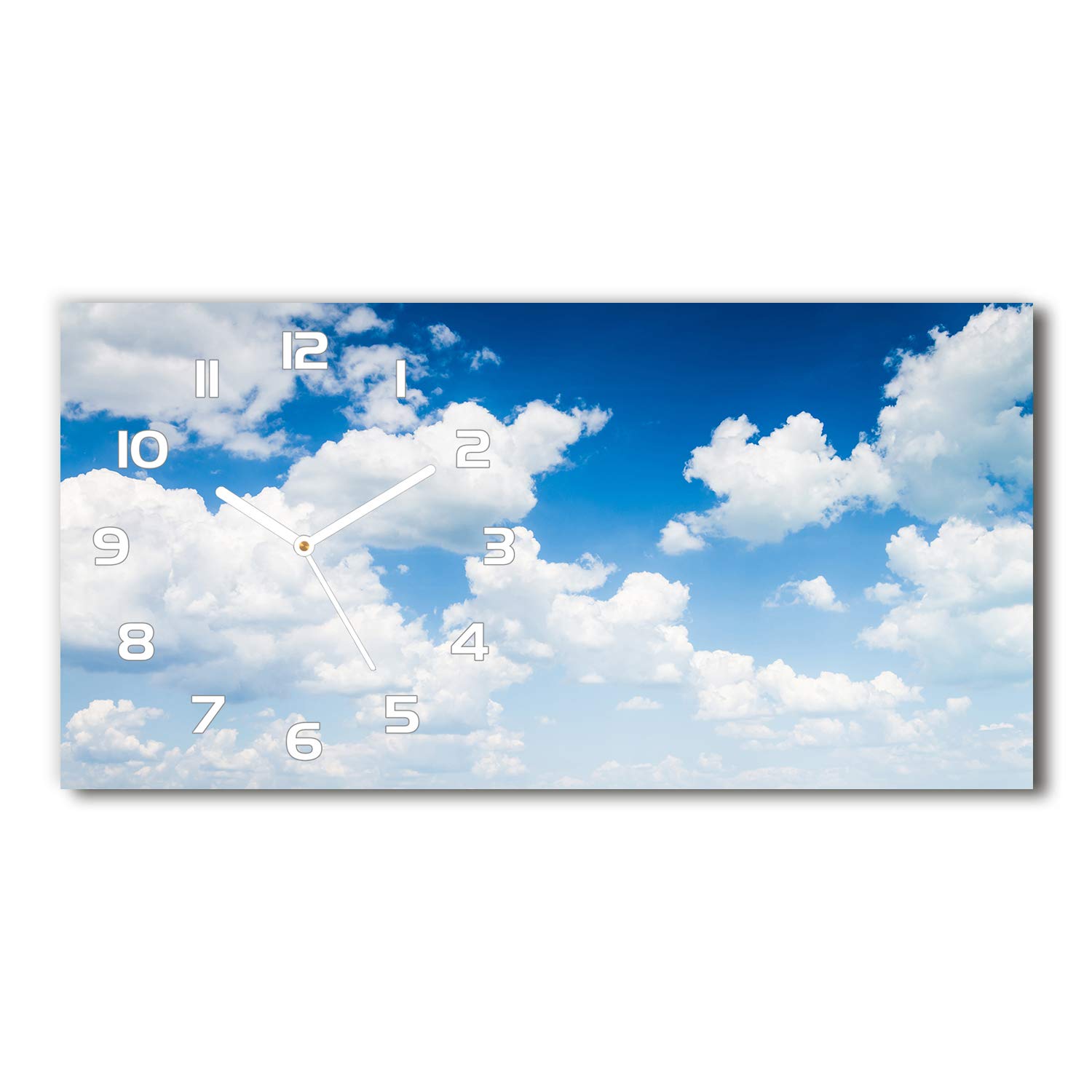 Horloge en verre 60x30cm sur pied Tulup avec cadran blanc pour salon moderne