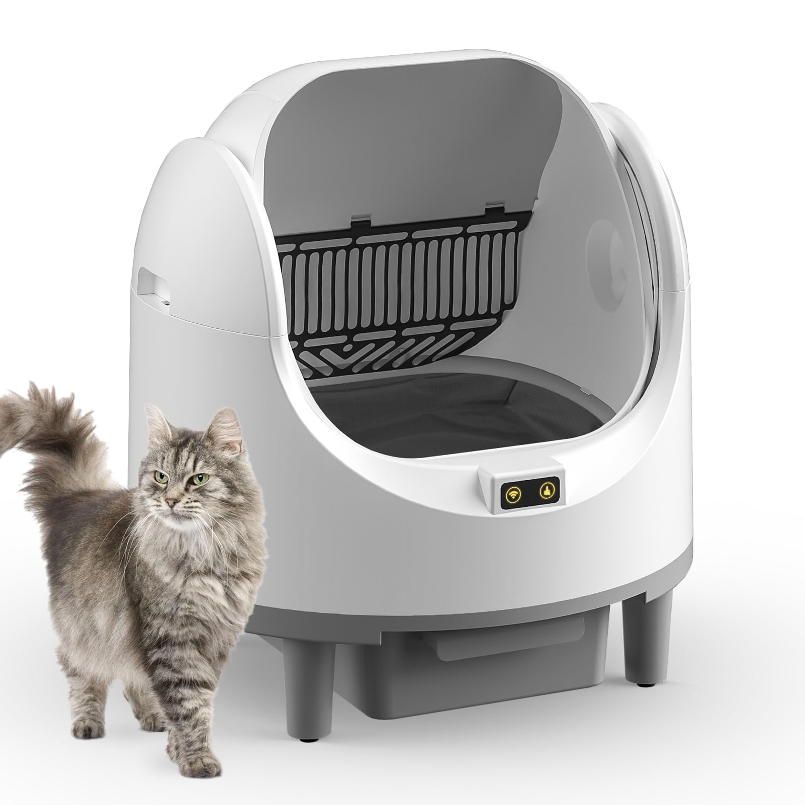 Caja de arena para gatos autolimpiante, tamaño XXL, autolimpiable, control de aplicación, sensor de seguridad, gran capacidad, antipinchazos, para varios gatos