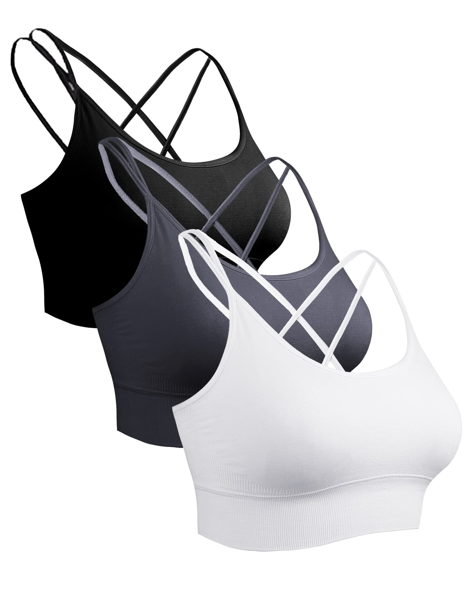 Sykooria Reggiseno Sportivo Donna Top Reggiseno Donna Senza Ferretto con Imbottito Top Donna Fitness Supporto Bustino per Yoga Running S-XL