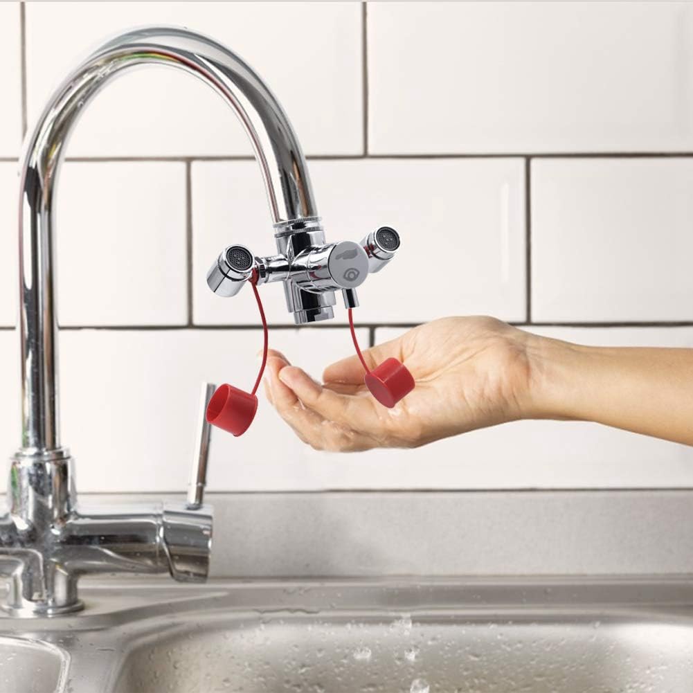 Am Wasserhahn Montierte Augendusche mit Abdeckung, Zuverlässige Erste-Hilfe-Augendusche für Den Notfall Zur Befestigung Am Waschbecken für Labor,