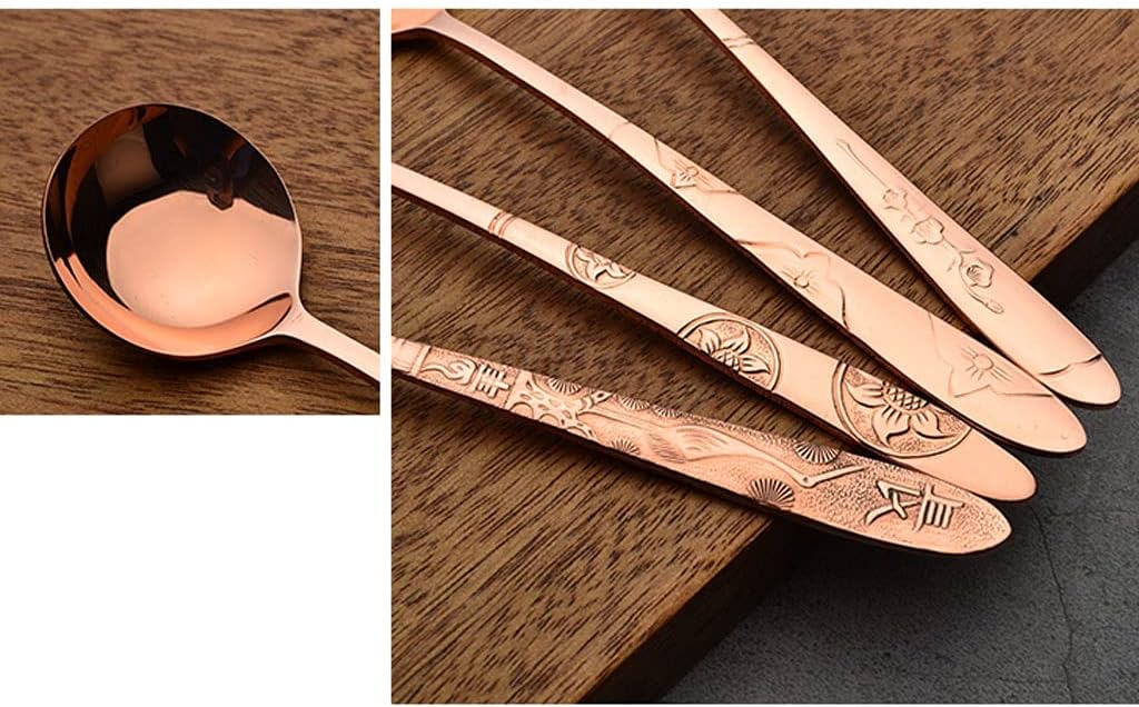 Spoons,soup spoons,Spoons for Cooking Kitchen Dessert Spoon Household Thickened Soup Spoon Spoon Coffee Stirring Spoon Eating Spoon Long Handle Copper Spoon Dinner Spoon Teaspoons(A)