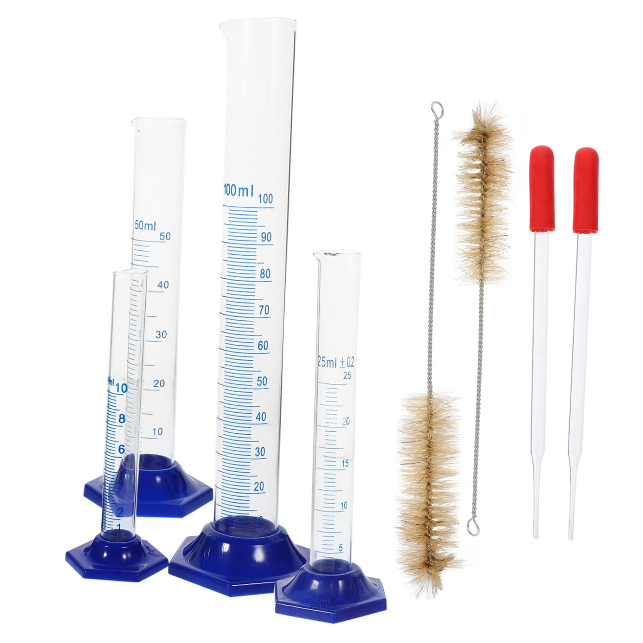 iplusmile 3sätze Graduierter Messzylinder Pipette Und Reinigungsbürsten Hochtransparente Und Kunststoffkonstruktion Für Präzise Messungen Im Labor