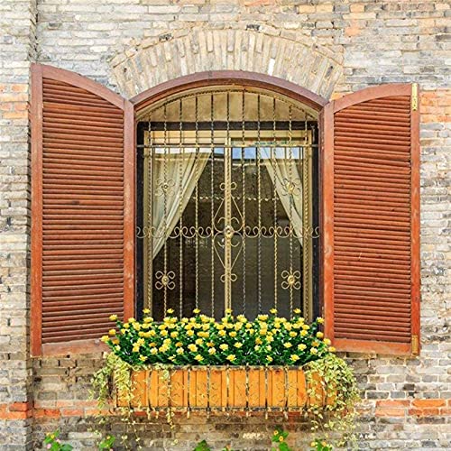 Buiten decoratieve planten 6 stks kunstbloemen, nep outdoor planten faux plastic groen struiken binnen buiten opknoping… - Afbeelding 6
