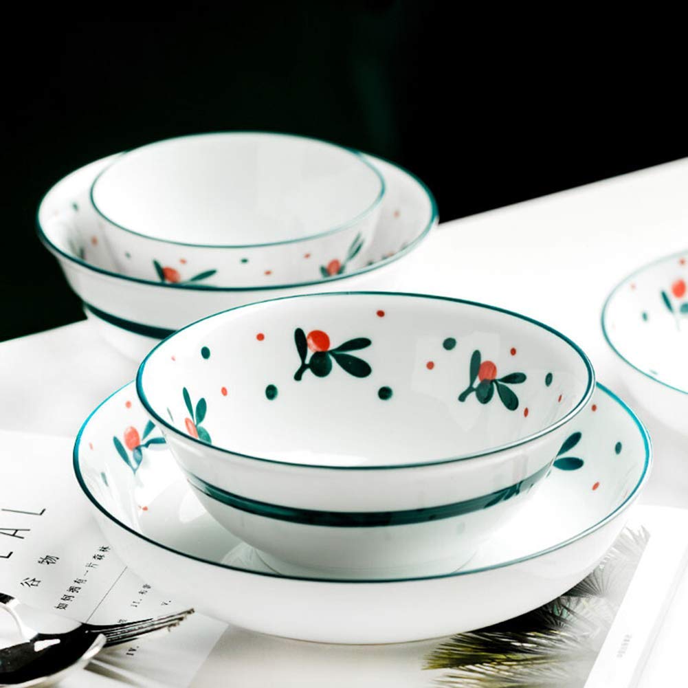Zestaw talerzy i misek, z delikatnej porcelany, 18-częściowy zestaw naczyń, ceramiczny serwis obiadowy dla 6 osób, talerze obiadowe