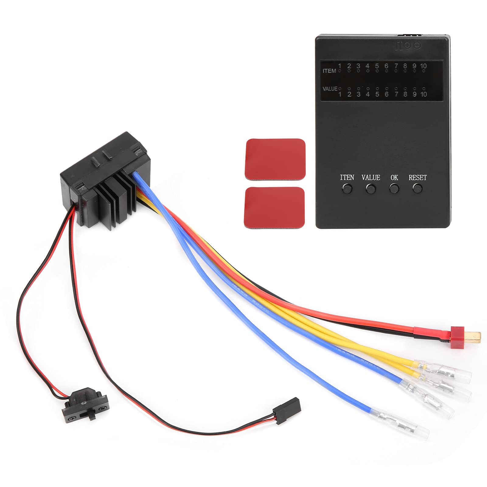 RC 80A Speed Controller ESC BROSSED RC 80A with Program Card Game for 1/8 1/10 Cars, Switching Mode From Dust, Easy Calibration, Lithium 2-4s/5-12cells NiMH Battery