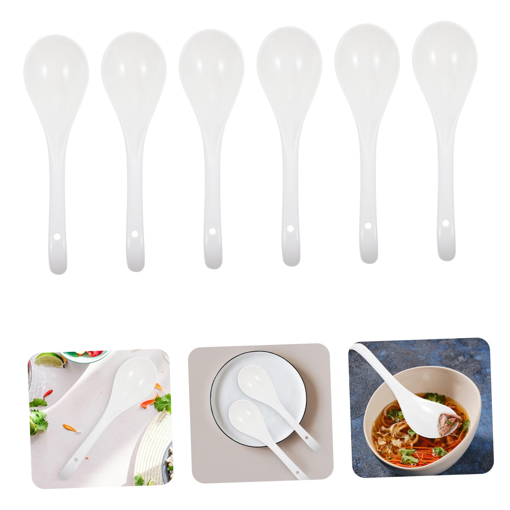 6pezzi Cucchiai Multiuso in Ceramica Cucchiai per Riso e Zuppa Utensili da Cucina per Mescolare