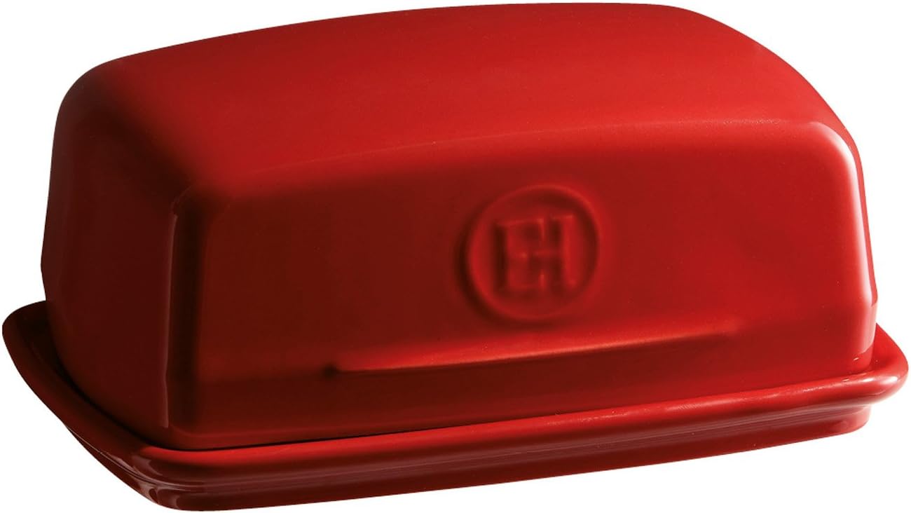 Emile Henry 6.5" x 4.75" x 2.75" Butter Dish | Burgundy
