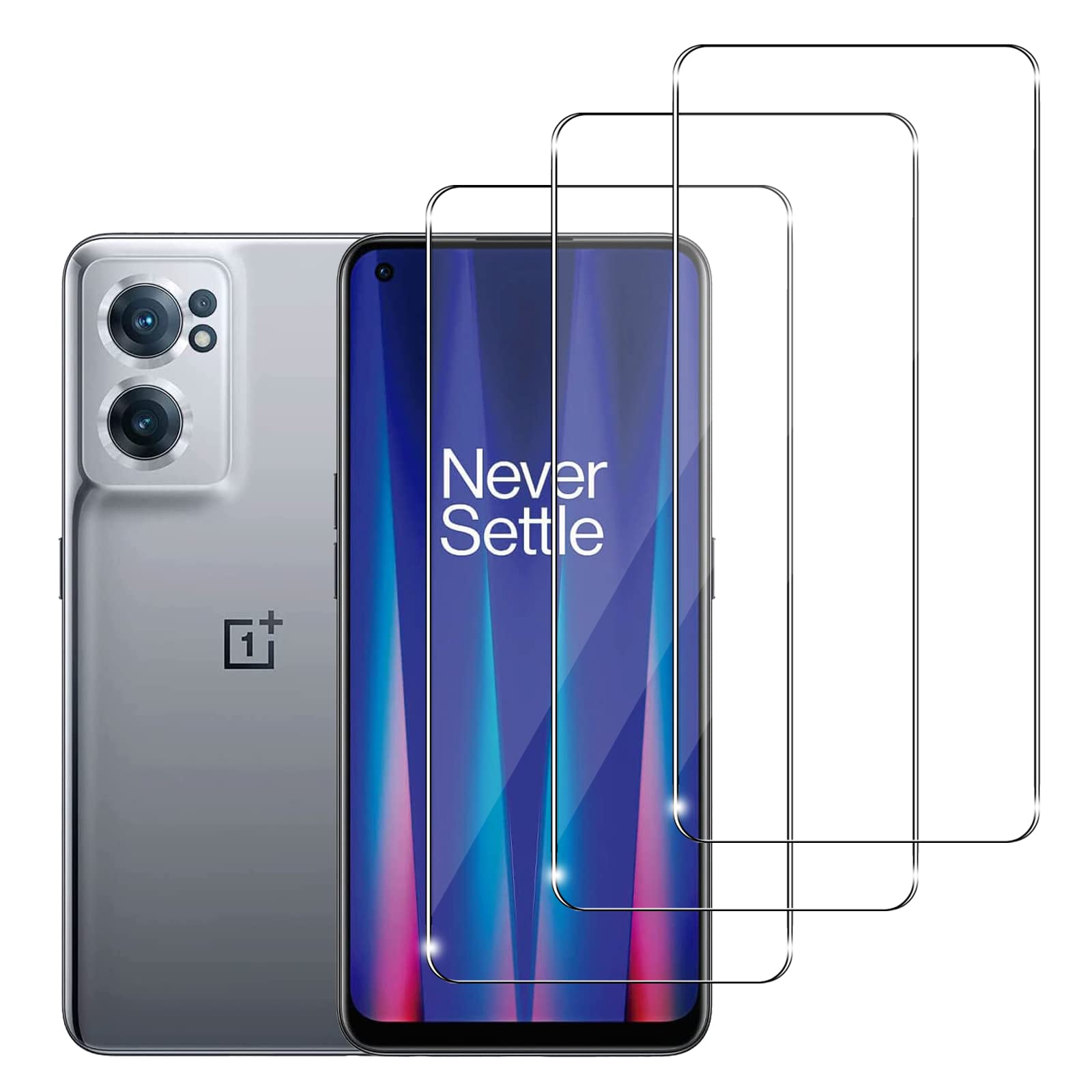 ifymei 3 Pack Screen Protector for OnePlus Nord CE 2 5G, Anti-Scratch, HD Clear, Bubble-Free, 9H Hardness Tempered Glass Screen Protector for OnePlus Nord CE 2 5G