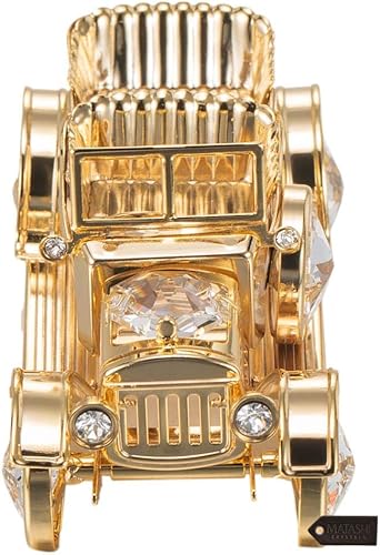 Miniatura 3 de Matashi Adorno clásico de automóvil con tachuelas de cristal chapado en oro de 24 quilates, decoración clásica para el hogar, decoración de