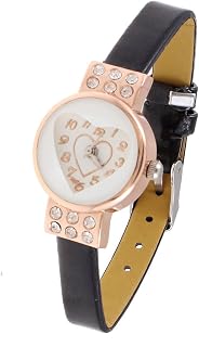 Qtqgoitem Round Dial Black Strap Band 7 Holes Adjustable Watch for Ladies (Model: 890 7d3 6ac ab2 91e)