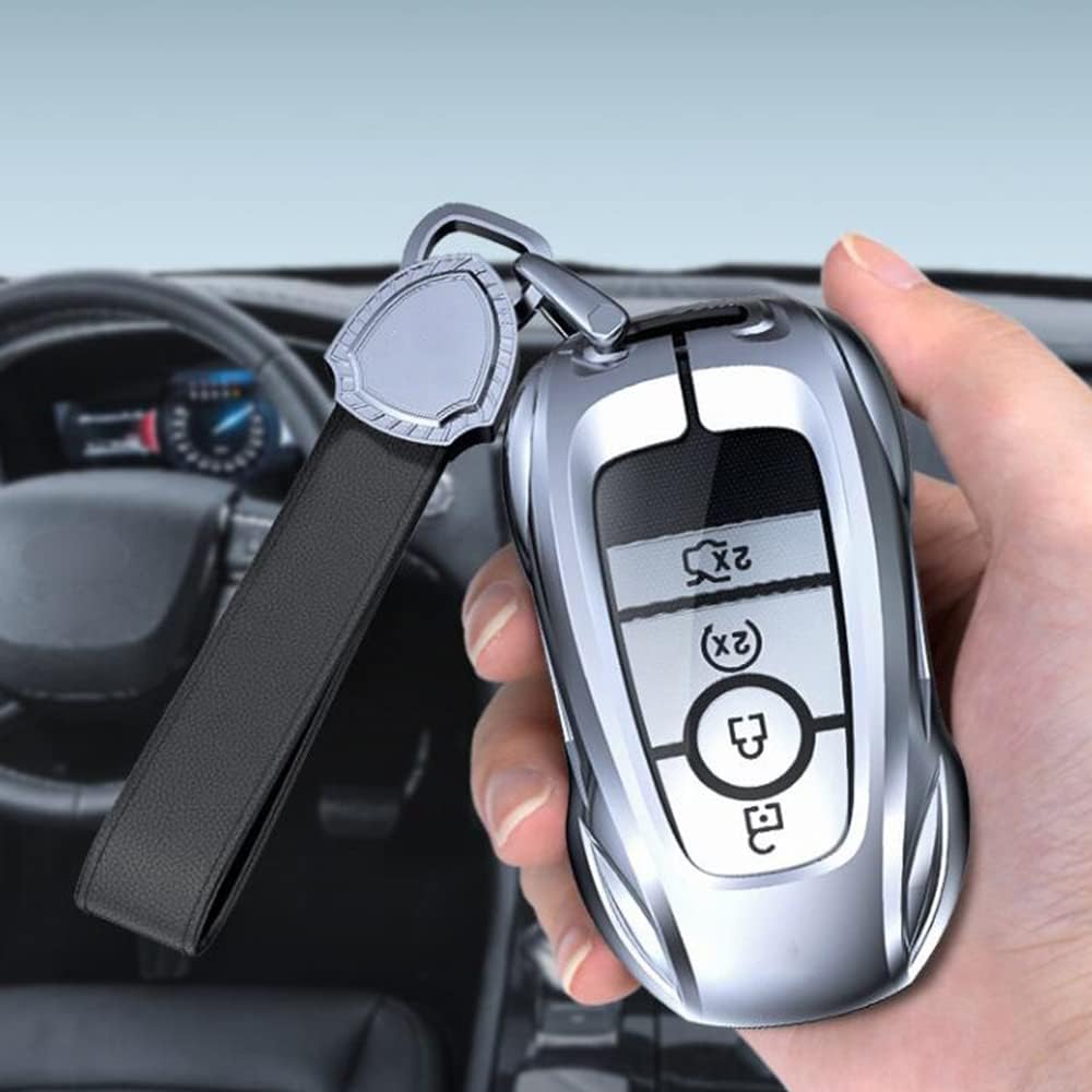 Zinc Alloy Metal Key Fob Case Cover Fit for Ford Fusion F150 F250 F350 F450 F550 Edge Explorer Escape Mustang